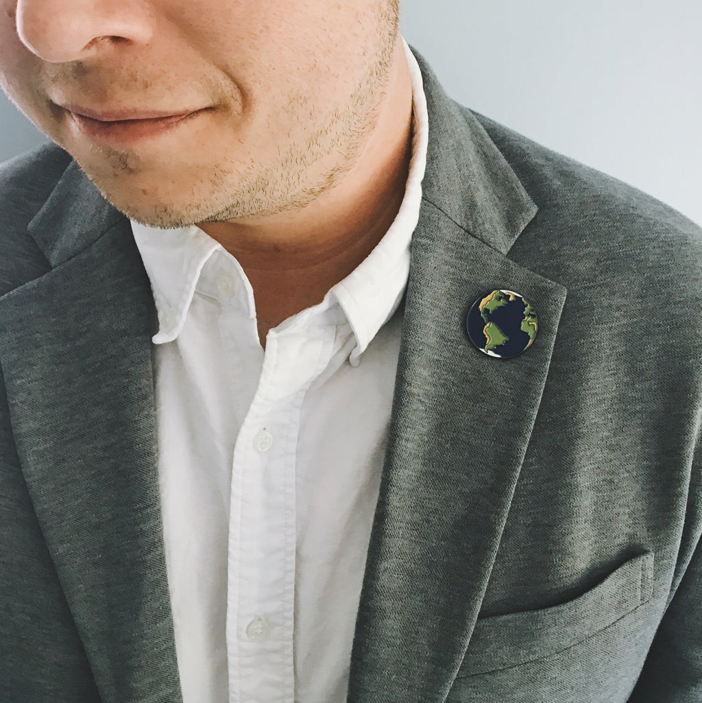 Earth Enamel Pin — Eco-Inspired Accessory for Bags & Jackets