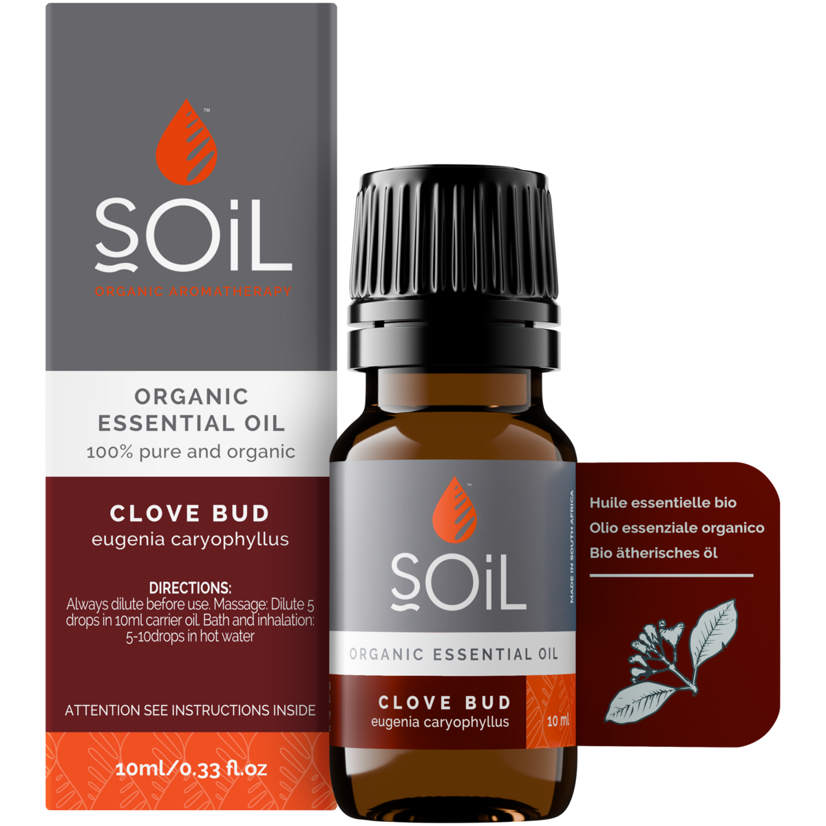 Organic Clove Bud Essential Oil – 10 ml | Certified Organic | 100% Pure | Steam-Distilled | Vegan