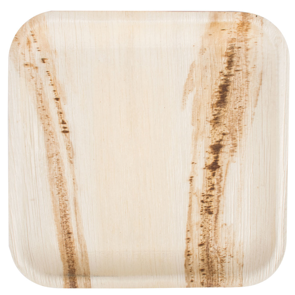 Palm Leaf Dinner Plates (9” Square) — 100% Compostable, Chemical-Free (100 Pack)