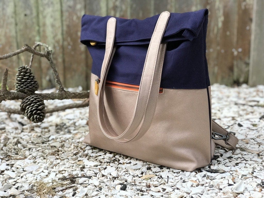 Greenpoint Convertible Backpack Tote — Organic Cotton & Vegan Leather